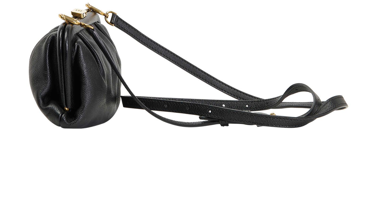 XS Cloud Clutch, &pound;260, Handbags, Black, Leather, Bottom view